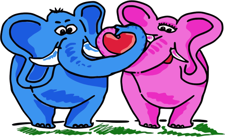 clipart elephant couple