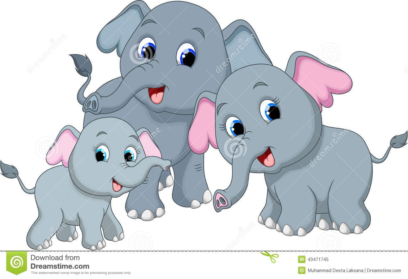 clipart elephant family