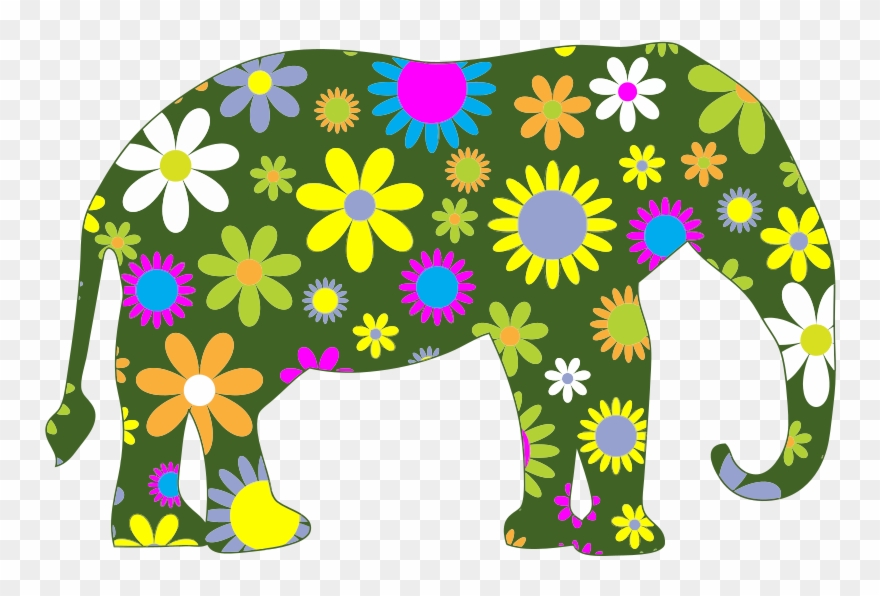 elephant clipart floral