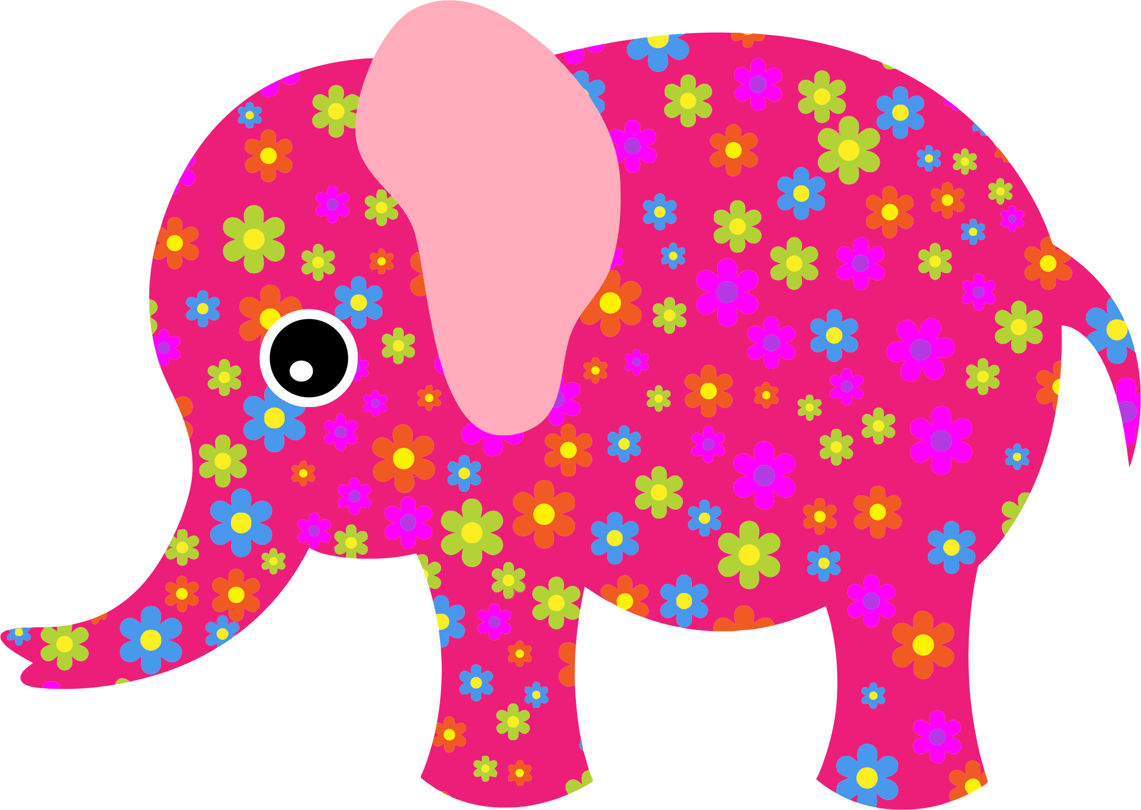 clipart elephant floral