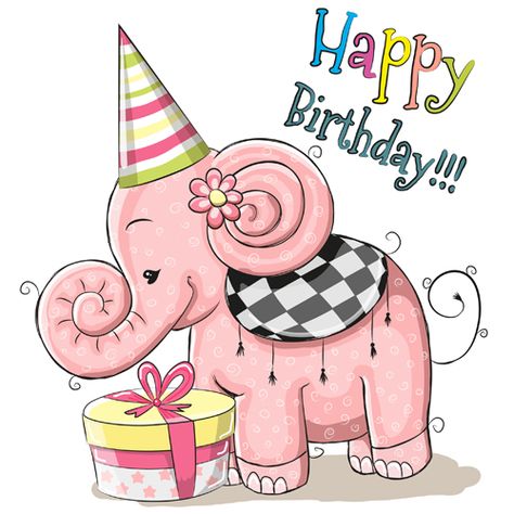 clipart elephant happy birthday