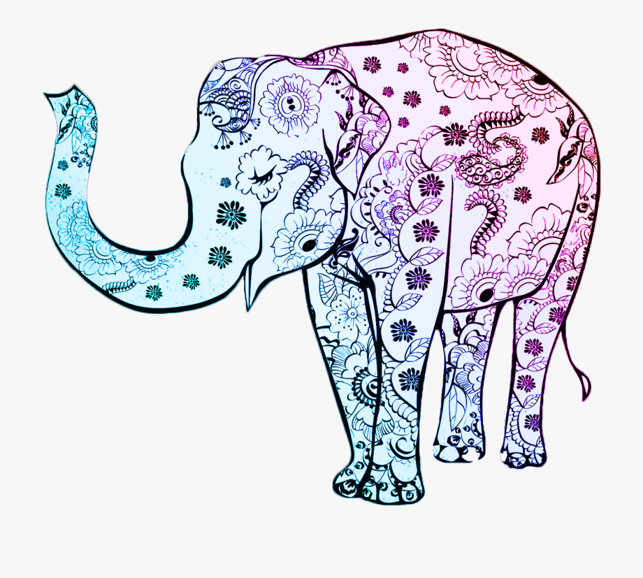 Download Clipart elephant henna, Clipart elephant henna Transparent ...