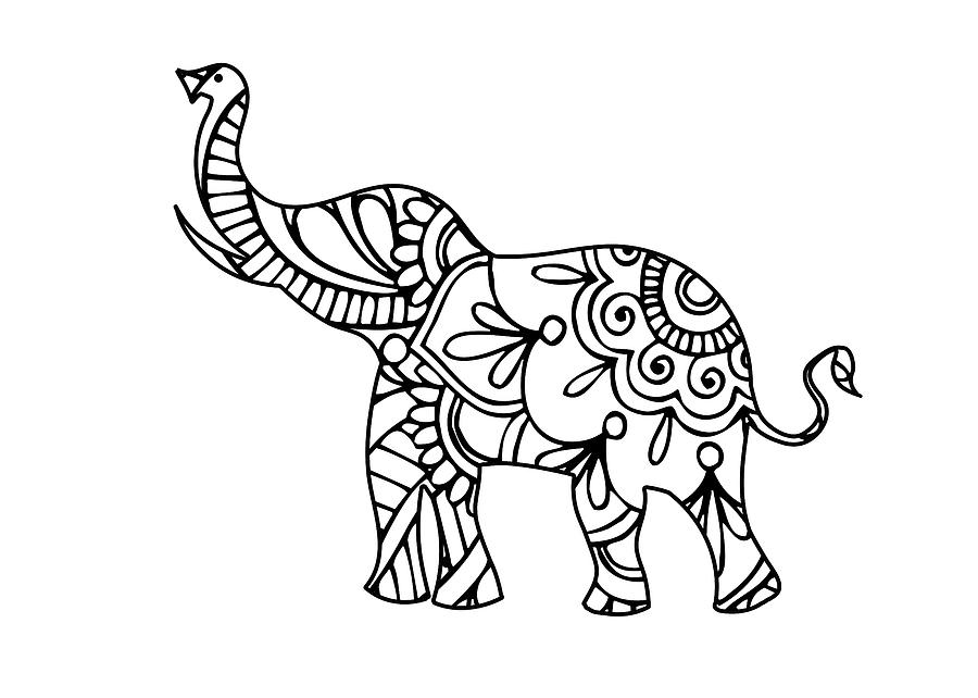 Clipart elephant henna, Clipart elephant henna Transparent FREE for ...