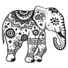 clipart elephant henna
