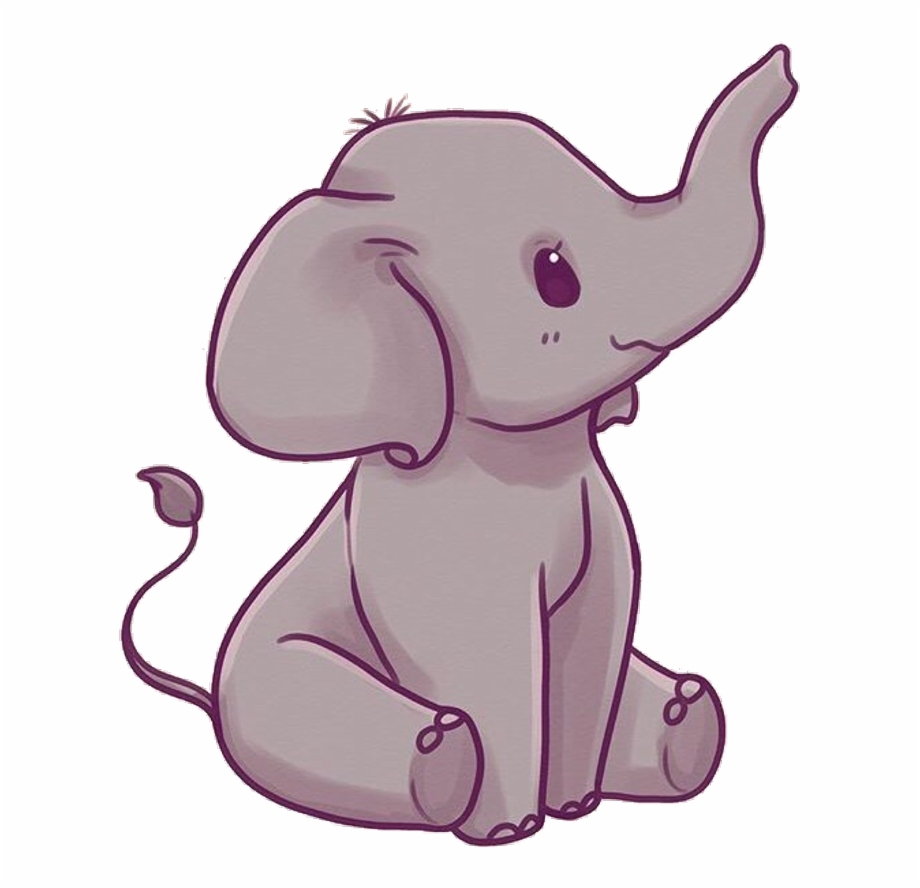 Elephant png cute draw. Elephants clipart kawaii