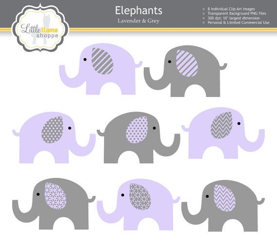 And grey elephants mia. Clipart elephant lavender