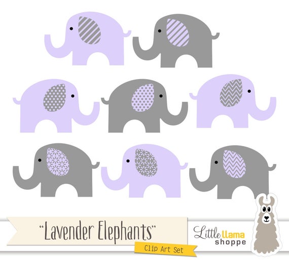Clipart elephant lavender. Grey elephants purple gray