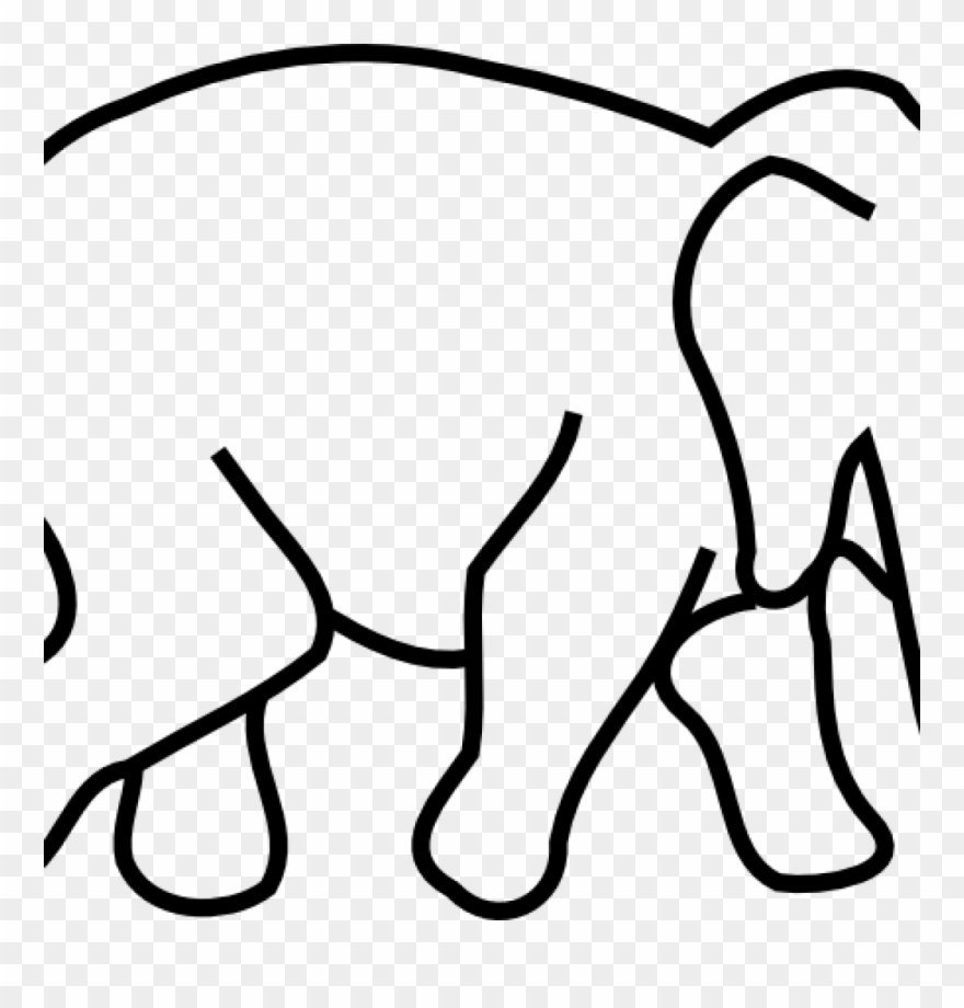 clipart elephant line art