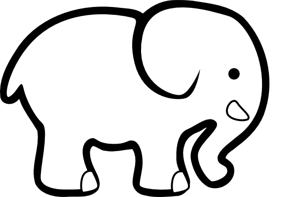elephant clipart line art