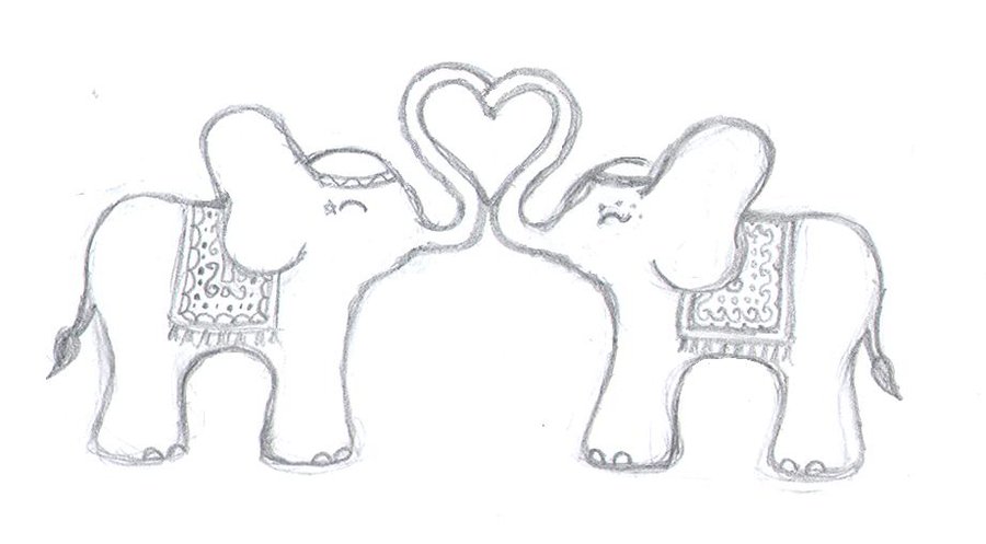 clipart elephant love