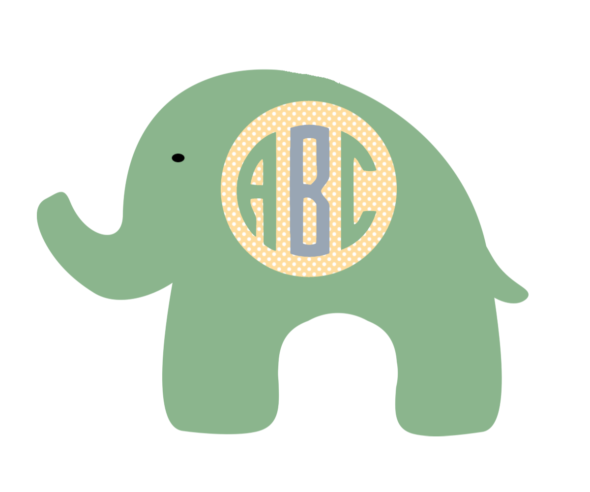 clipart elephant monogram