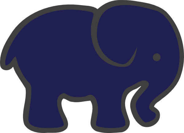 clipart elephant navy blue