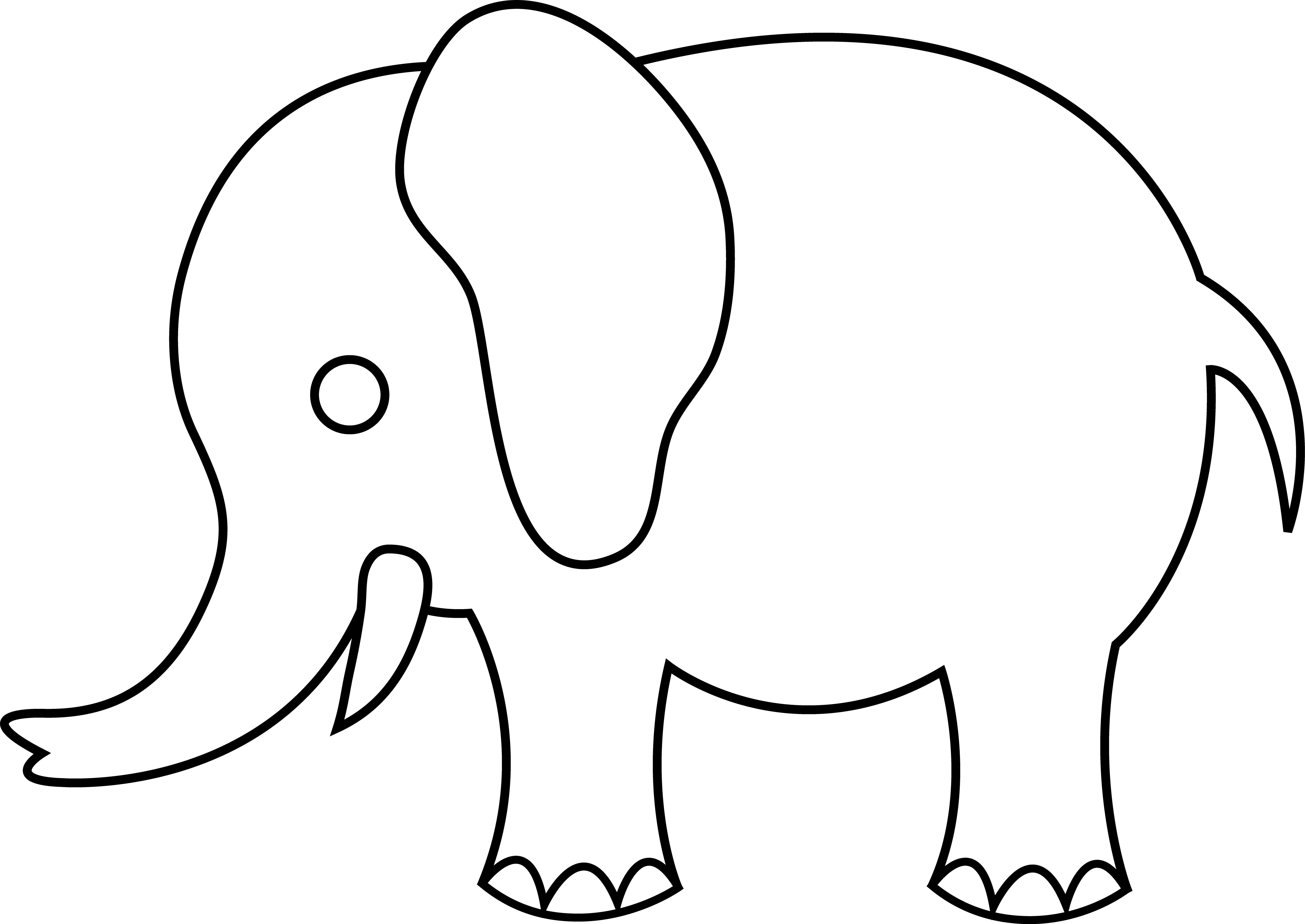 outline clipart elephant