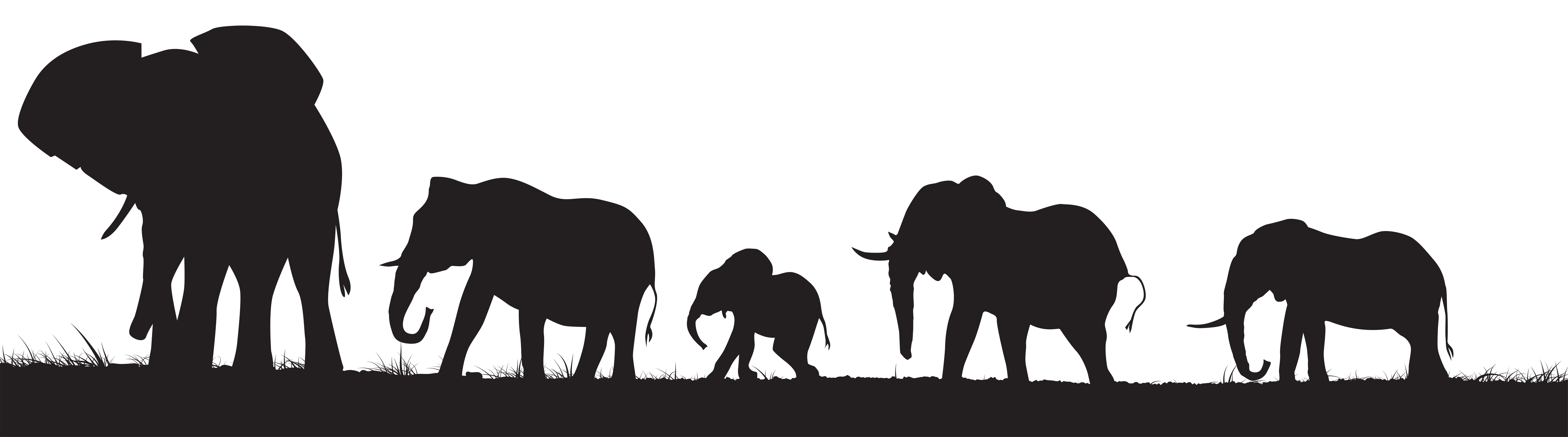Clipart elephant silhouette. Elephants png clip art