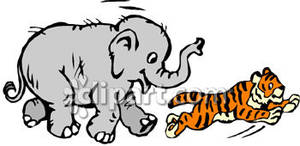 clipart elephant tiger