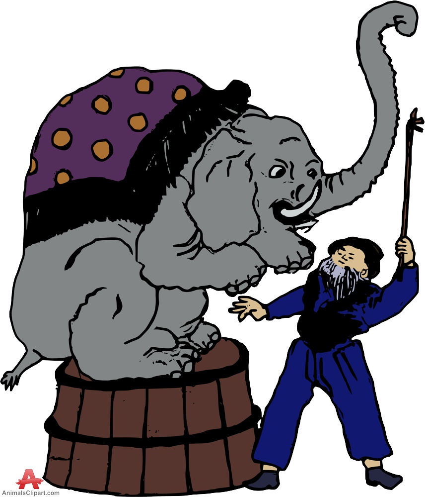 Clipart elephant trainer. Circus animal free download