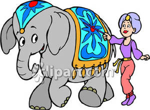 Clipart elephant trainer. Circus and his royalty