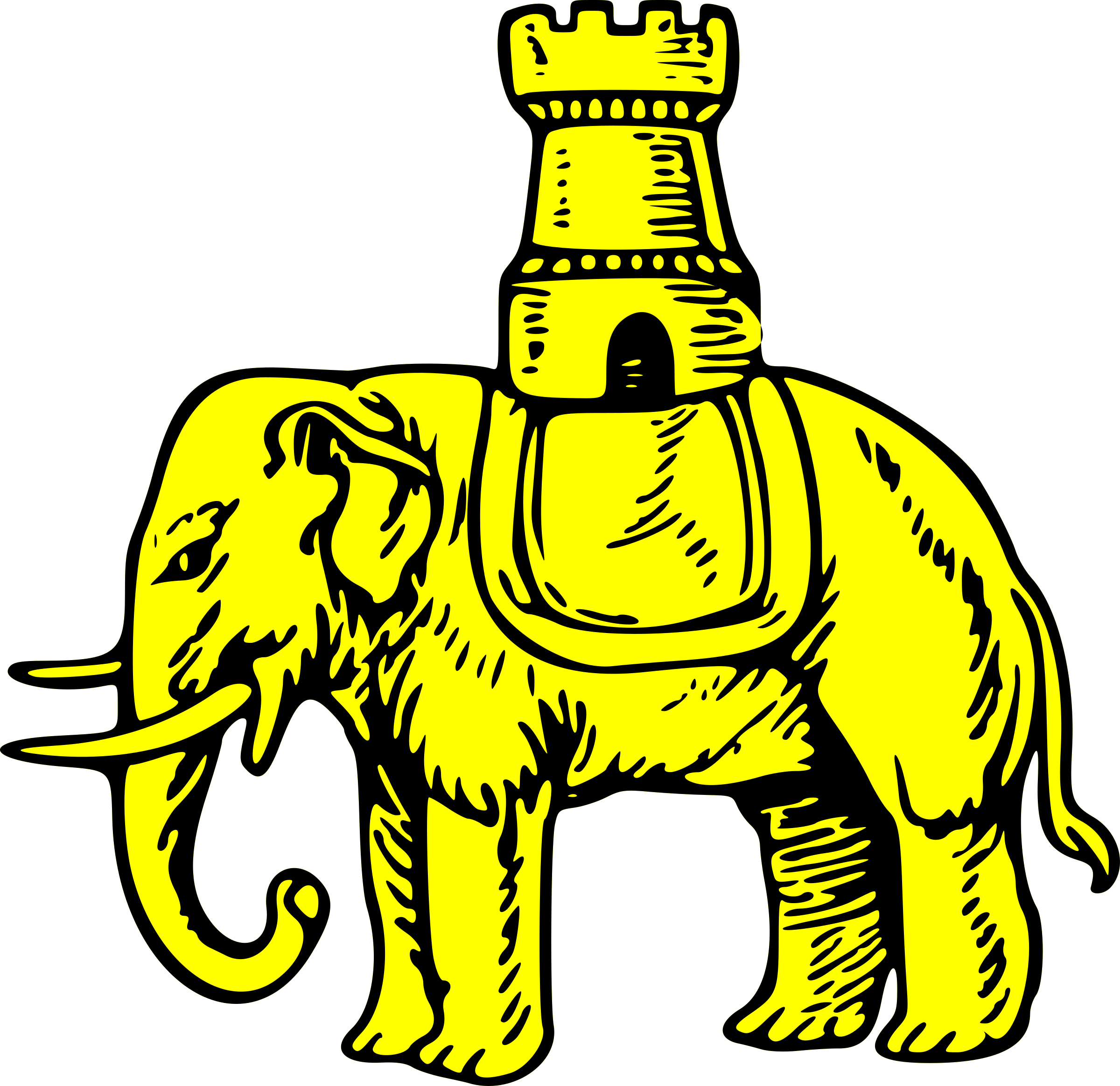 elephant clipart yellow