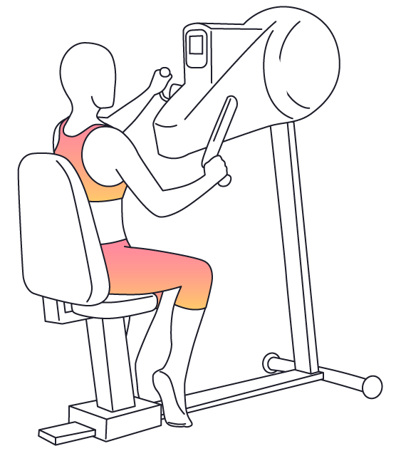 Physera upper ergometer setup. Exercise clipart body exercise
