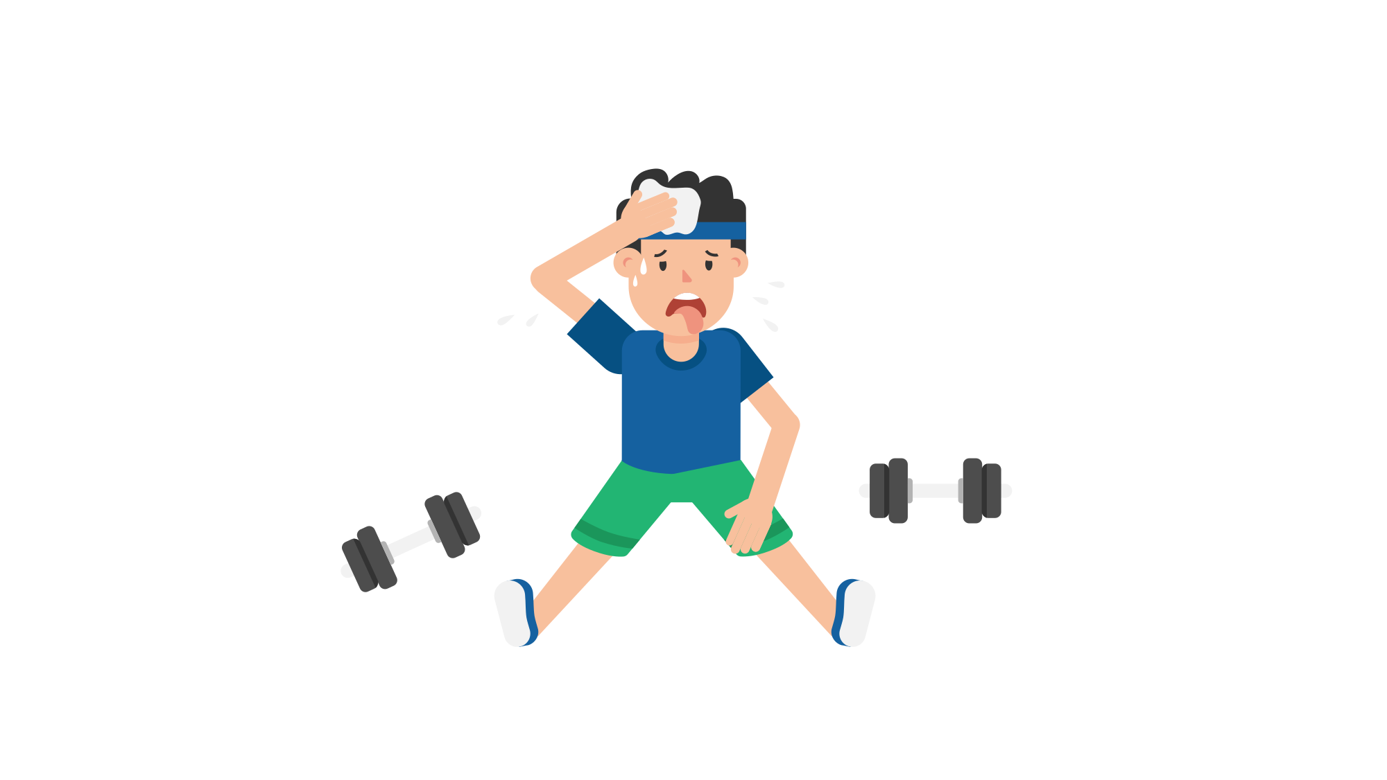 File man tired after. Dumbbells clipart arm workout