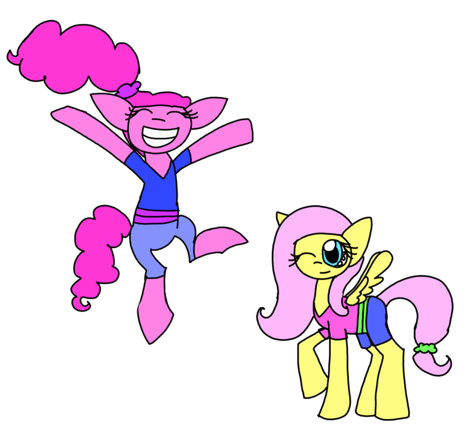 Fluttershy and pinkie pie. Exercise clipart exercise time