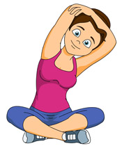Free girl exercising cliparts. Exercise clipart stretches