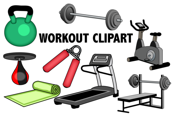 clipart exercise gym equipment