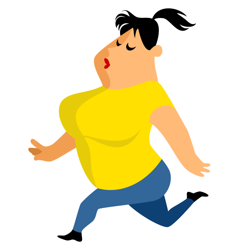 Running illustration yellow obese. Weight clipart lost weight
