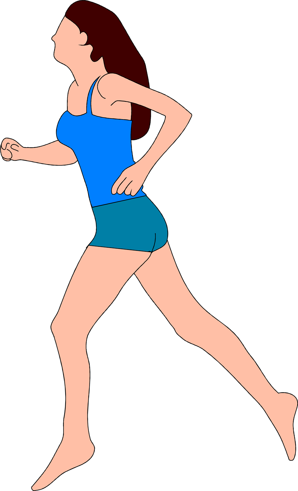 Running woman free stock. Clipart park jogging