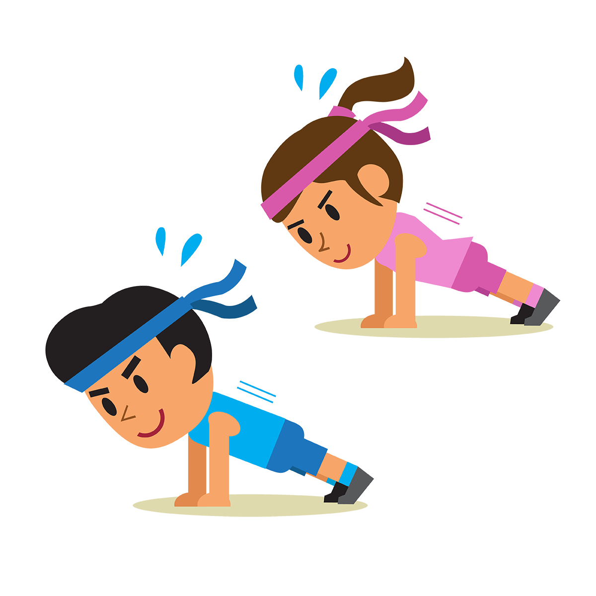 Exercising clipart plank. Physical exercise cartoon stretching