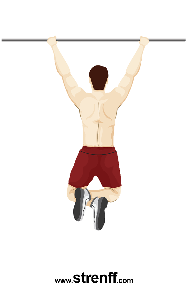 Exercise clipart pull up. Wide grip pullup demonstration