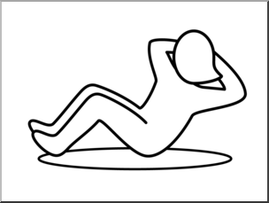 Exercise clipart sit ups. Clip art simple b