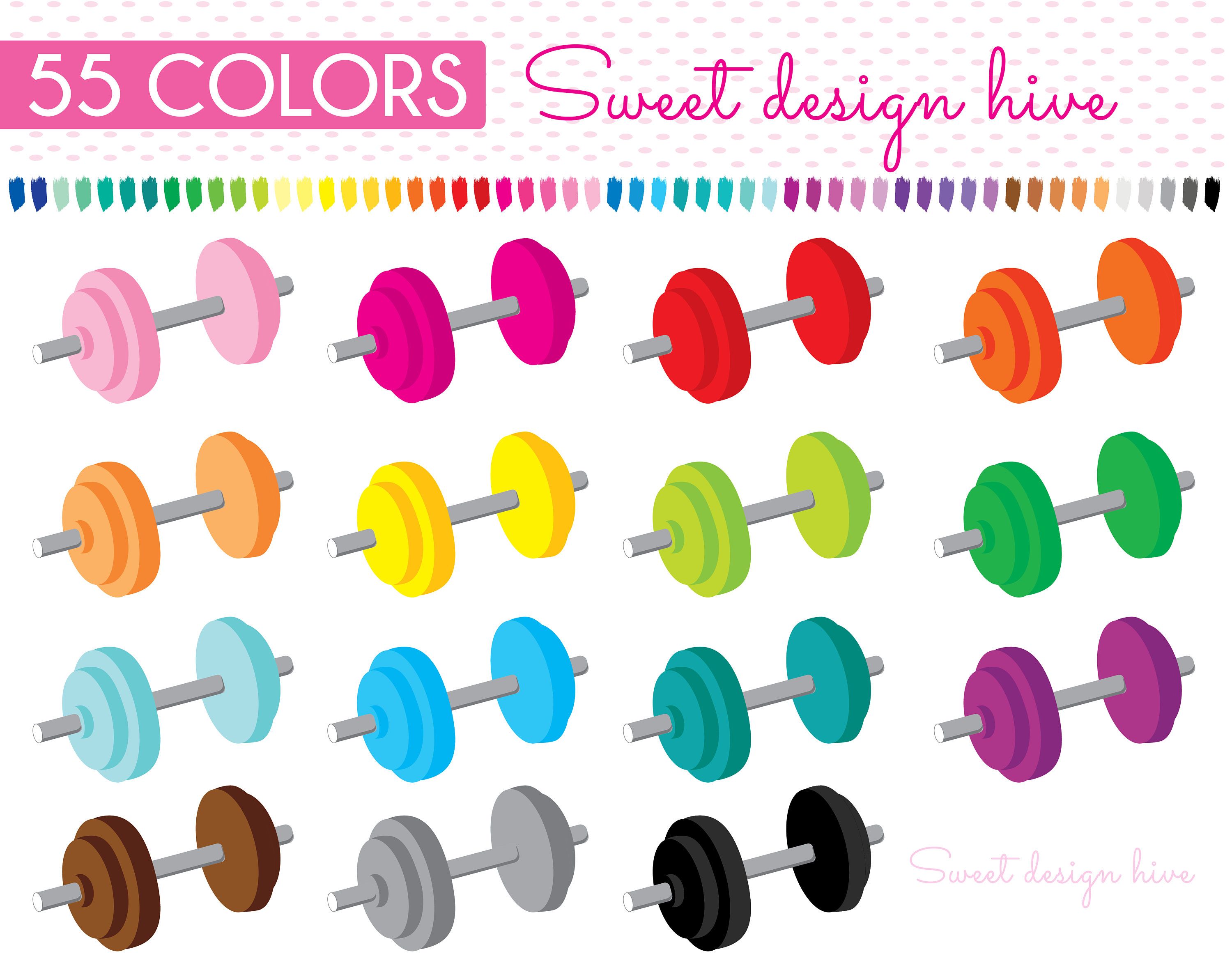 Fitness clipart gym equipment. Dumbbell weights 