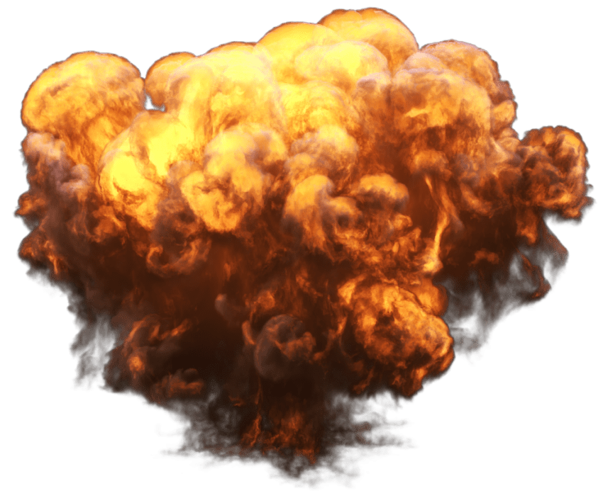 Big with fire and. Smoke explosion png