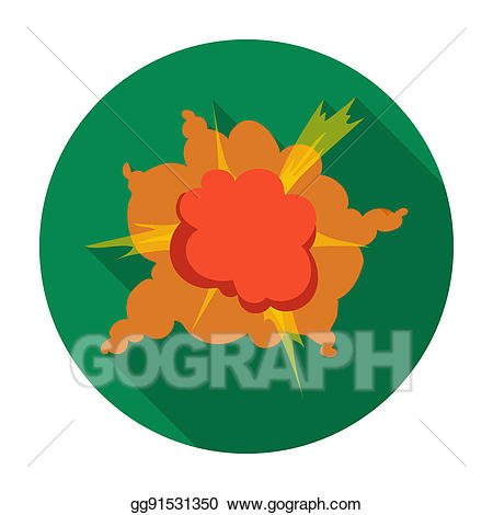 Drawing icon in flat. Clipart explosion bmp