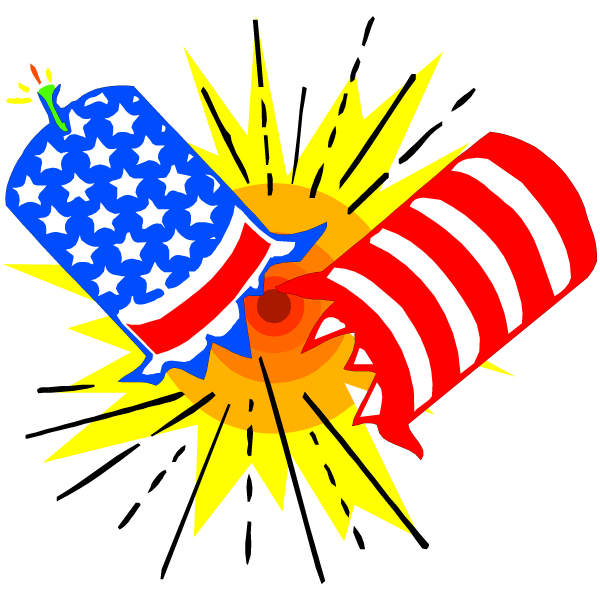  collection of fireworks. Conclusion clipart animated