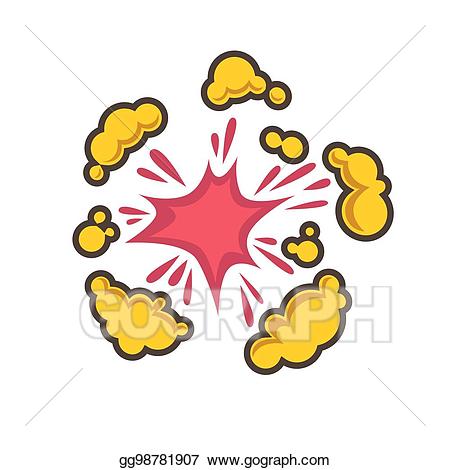 Explosion clipart small. Vector red with yellow
