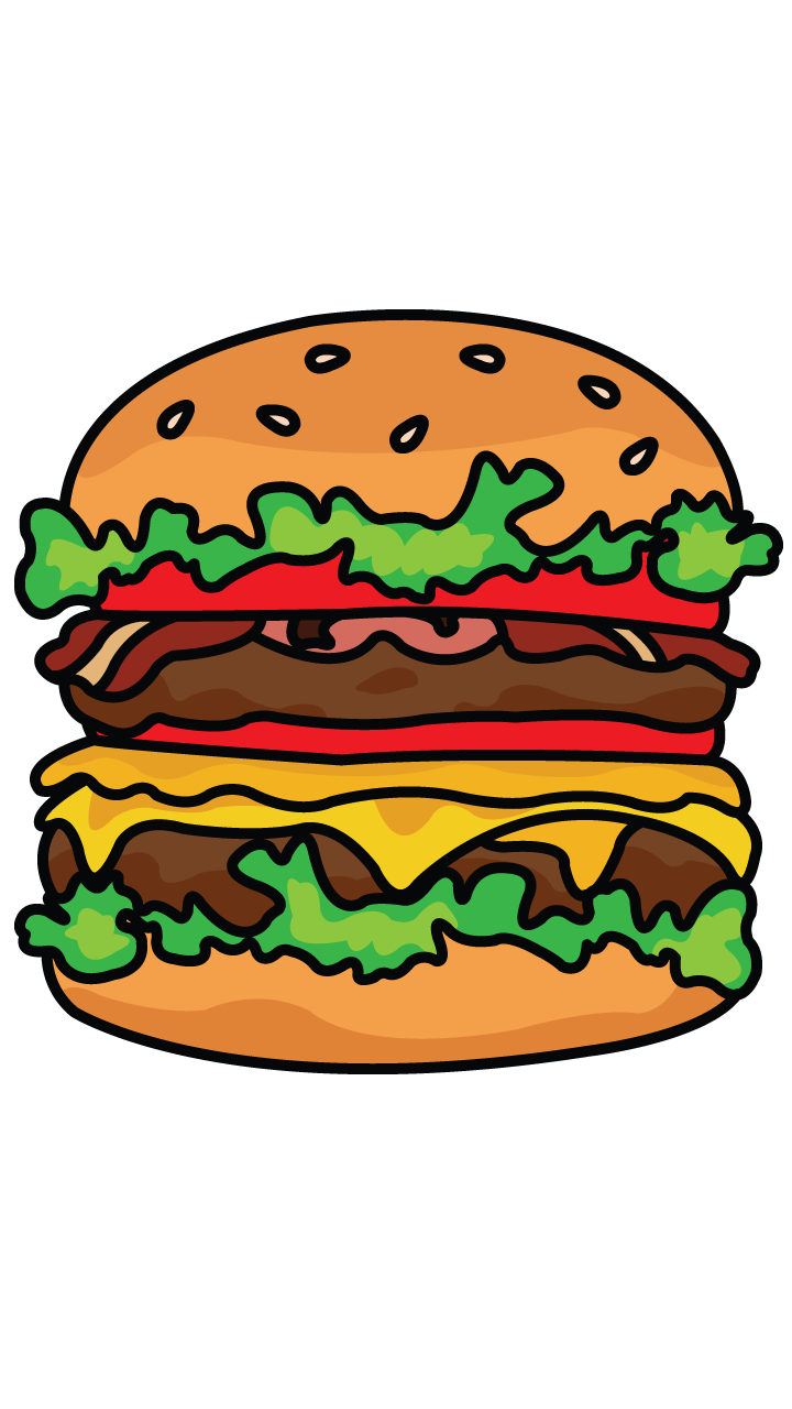 How to draw burger. Clipart food hamburger