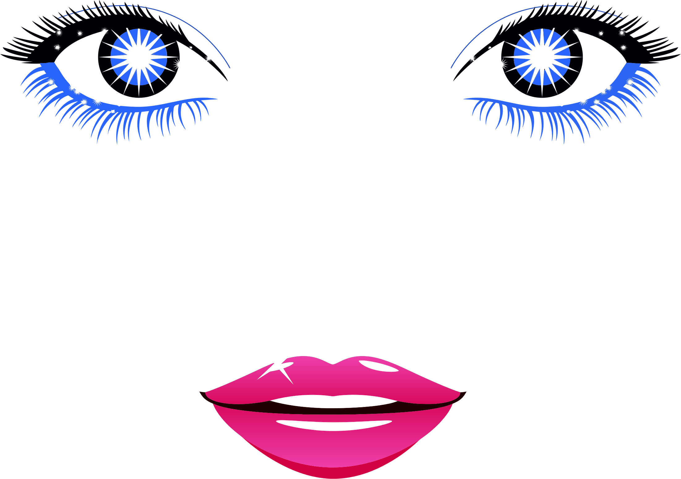 Abstract female face big. Clipart girl eye