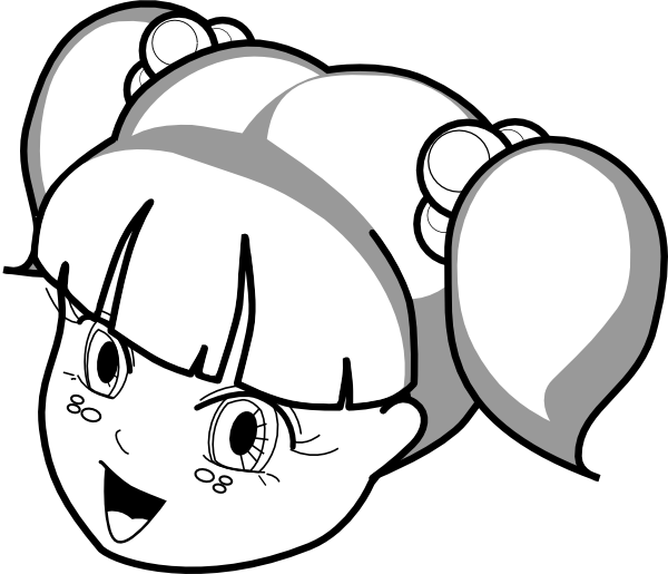 Clipart girl eye. Anime outline clip art
