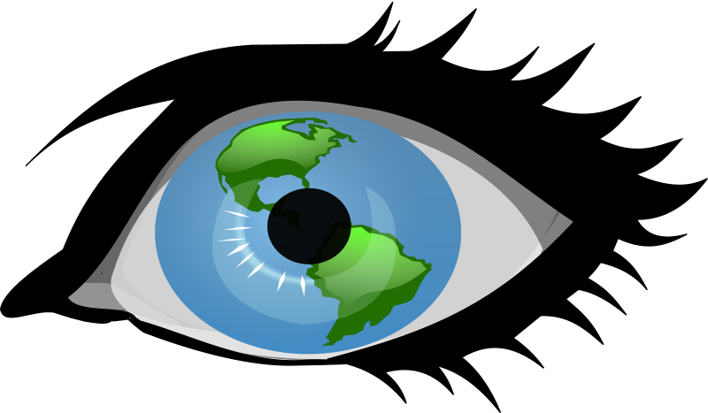 Global vision medium image. Clipart eye sight