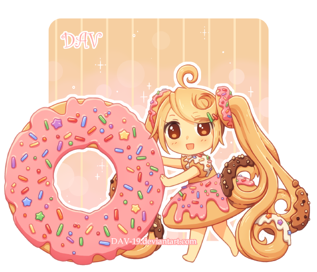 Worm clipart chibi. Donut by dav on