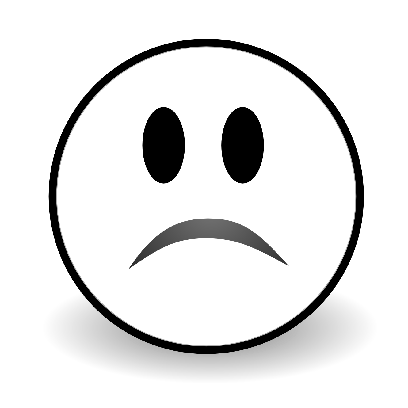 Emotions clipart interesting. Sad face black and