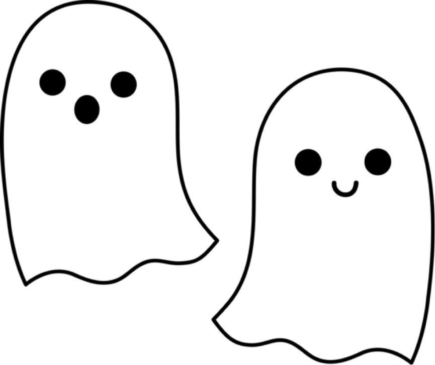 outline clipart ghost