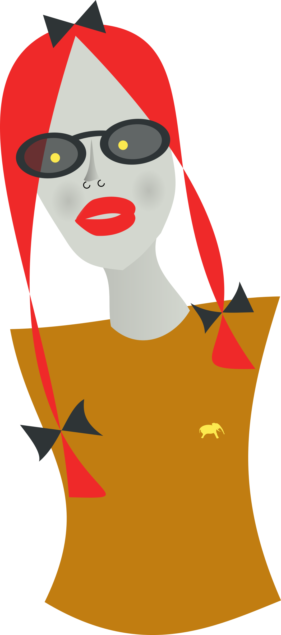 Lady with yellow eyes. Neck clipart long neck