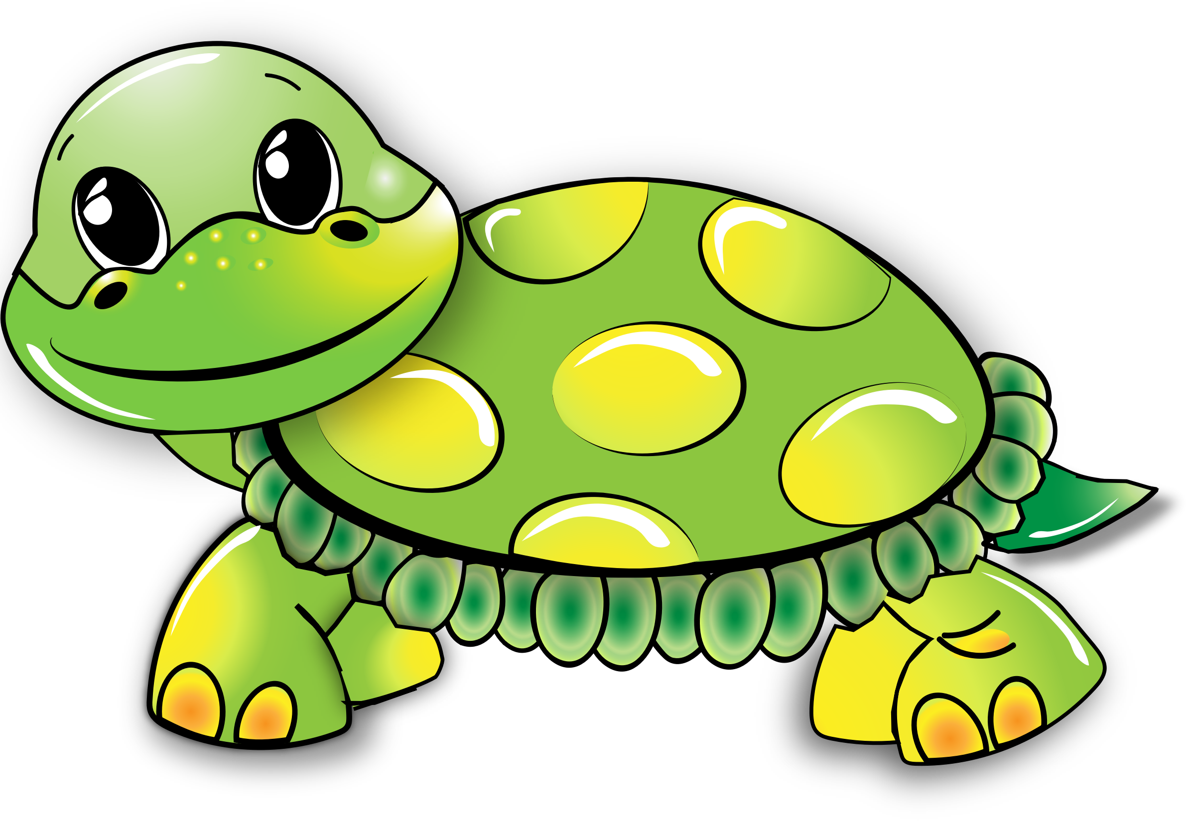 Picture of a cartoon. Clipart girl turtle