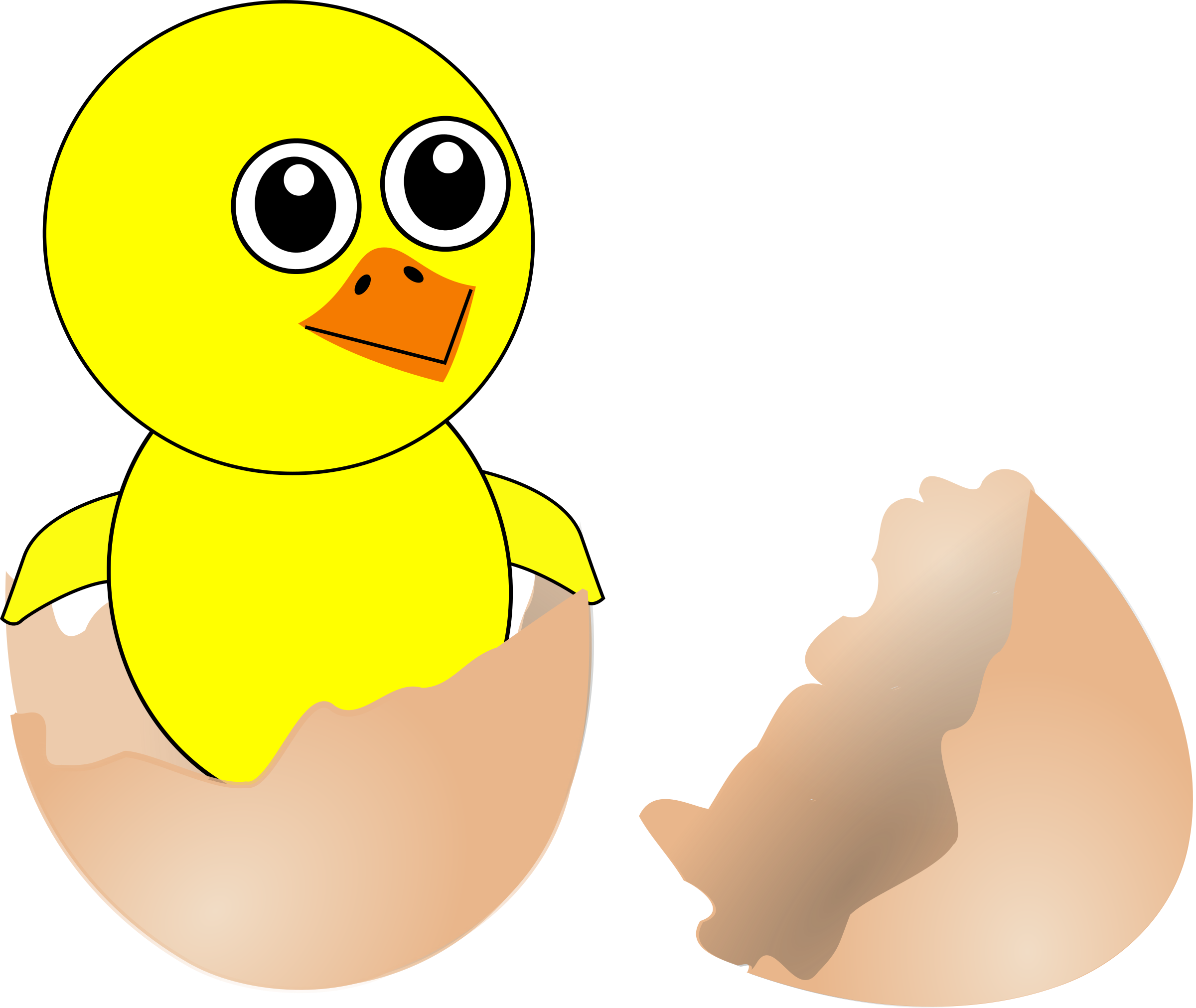 Eggs clipart cartoon. Funny chick newborn coming