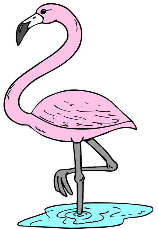 flamingo clipart outline