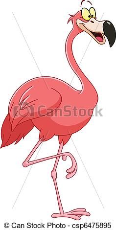 Vector of cartoon csp. Flamingo clipart face
