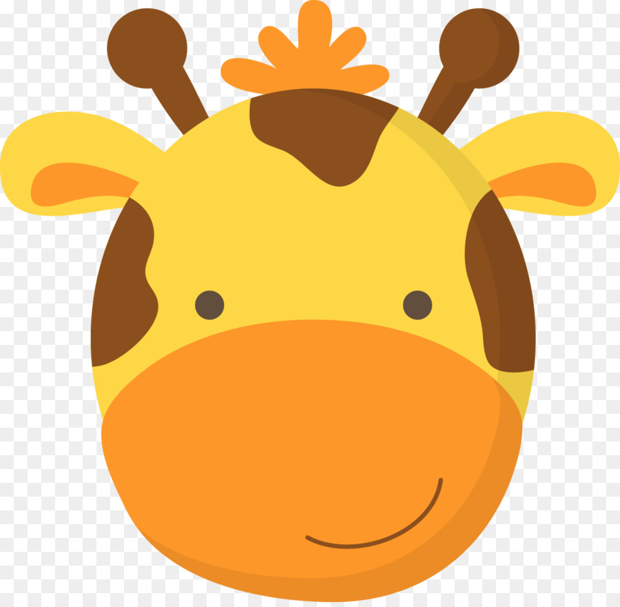 Clipart giraffe face. Facebook smile yellow orange